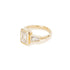 Bezel Set Emerald Lab Grown Diamond Trilogy Ring